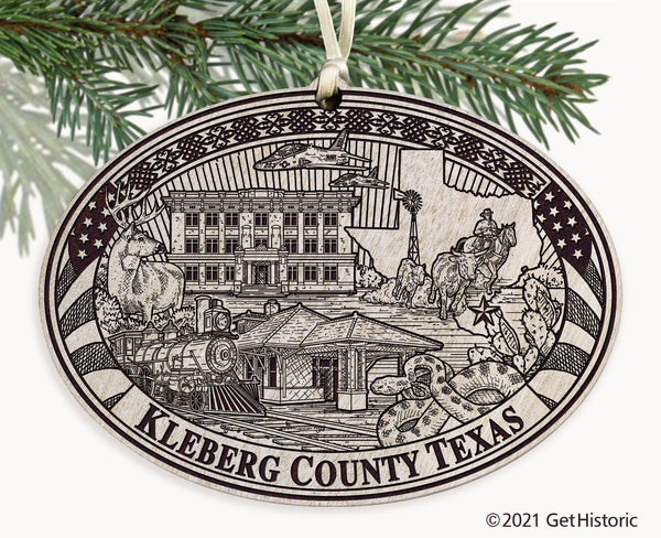 Kleberg County Texas Engraved Ornament