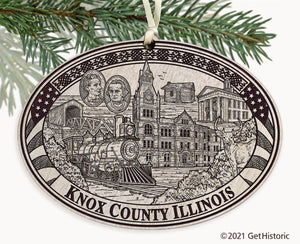 Knox County Illinois Engraved Ornament