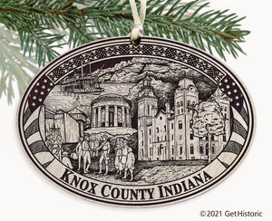 Knox County Indiana Engraved Ornament
