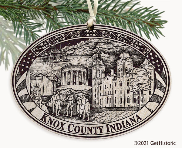 Knox County Indiana Engraved Ornament