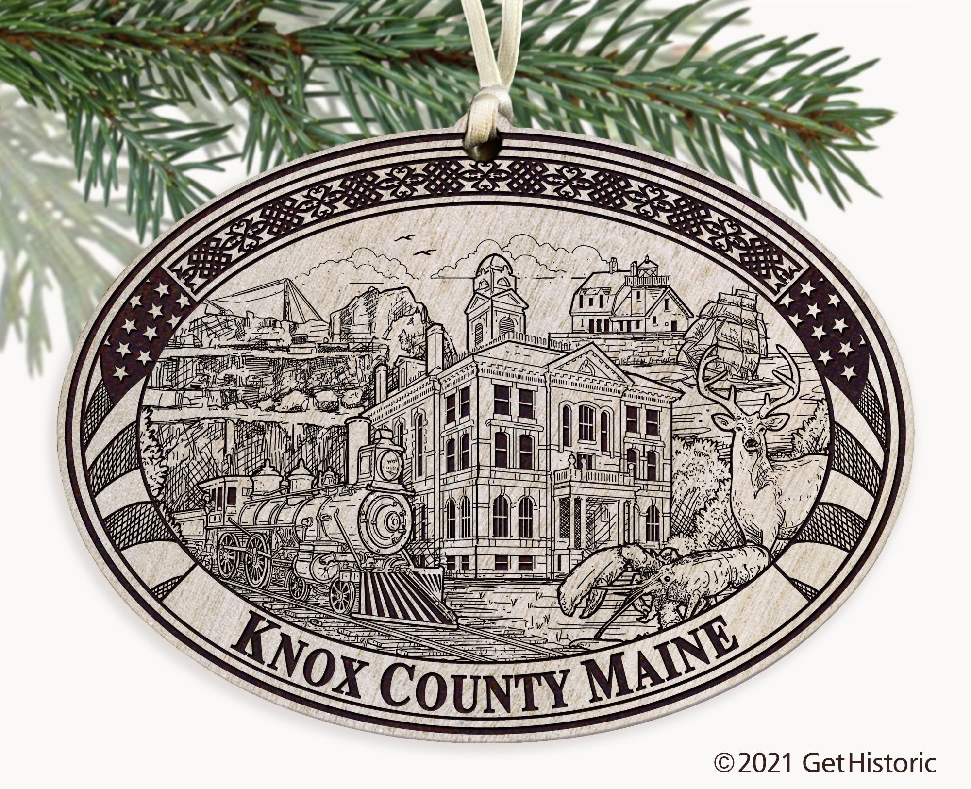 Knox County Maine Engraved Ornament