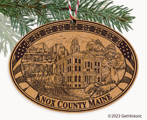 Knox County Maine Engraved Natural Ornament