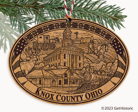 Knox County Ohio Engraved Natural Ornament