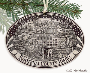 Kootenai County Idaho Engraved Ornament