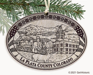 La Plata County Colorado Engraved Ornament