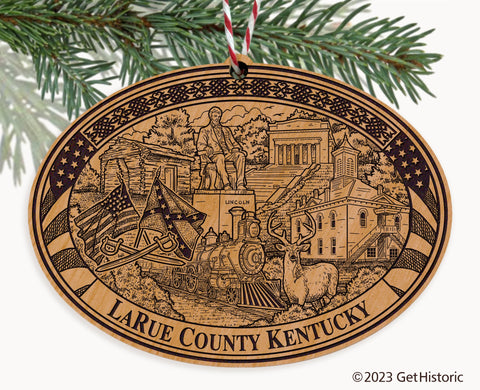 LaRue County Kentucky Engraved Natural Ornament