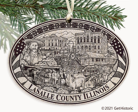 LaSalle County Illinois Engraved Ornament