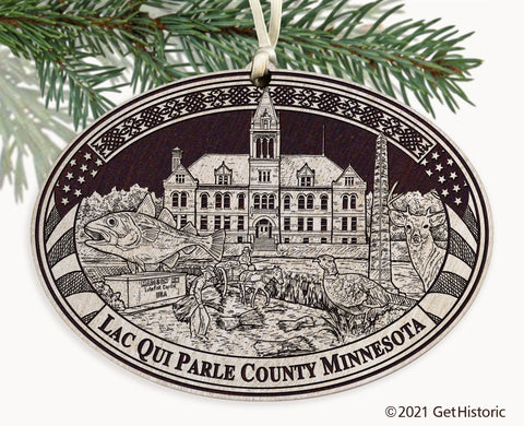 Lac qui Parle County Minnesota Engraved Ornament