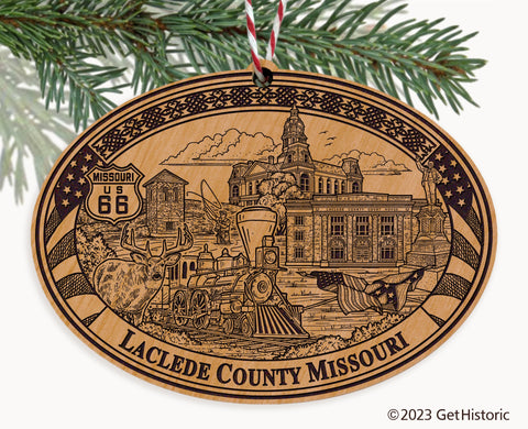 Laclede County Missouri Engraved Natural Ornament