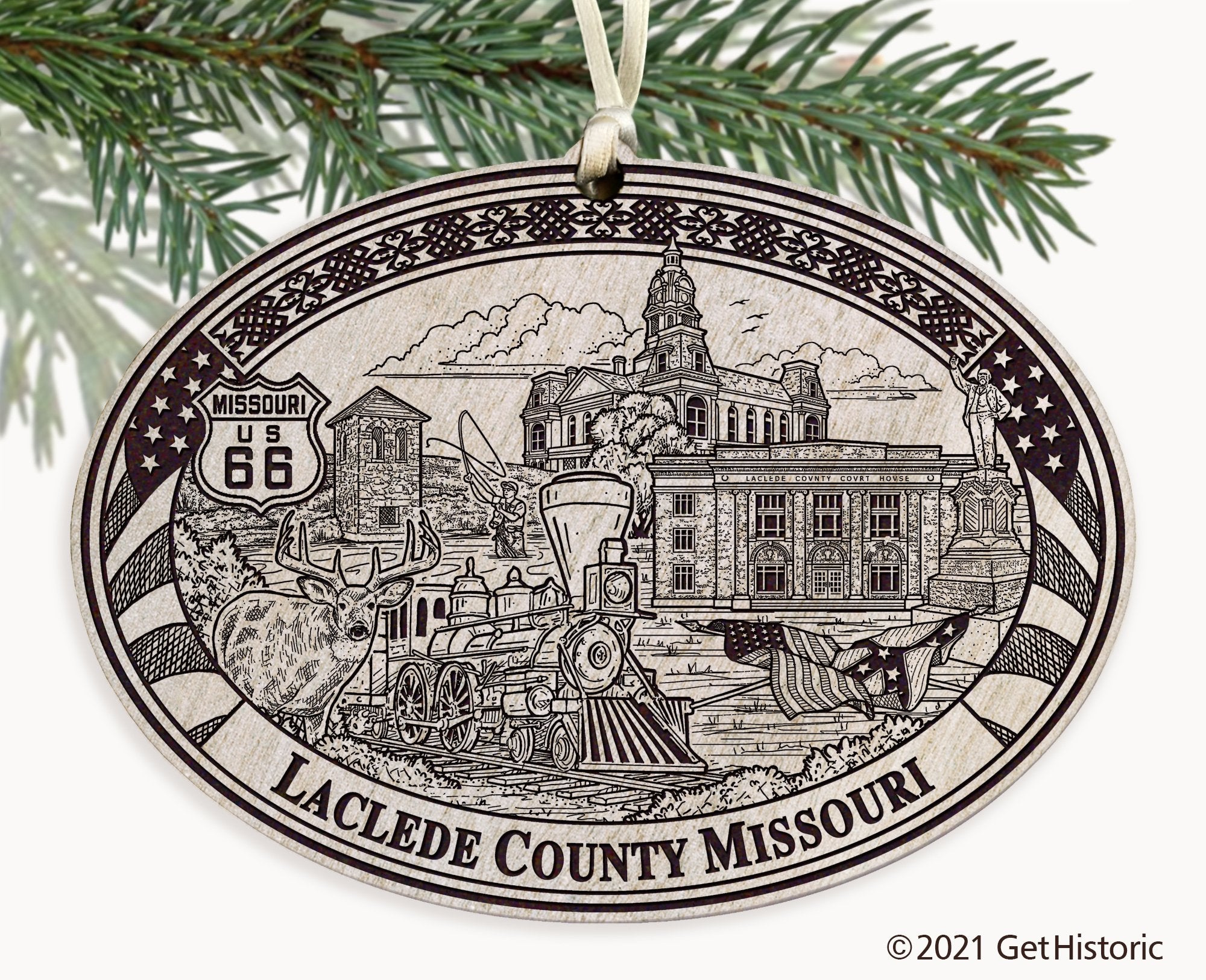 Laclede County Missouri Engraved Ornament