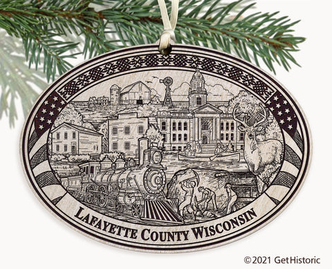 Lafayette County Wisconsin Engraved Ornament