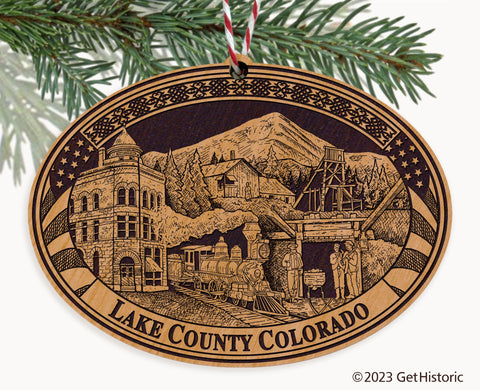 Lake County Colorado Engraved Natural Ornament