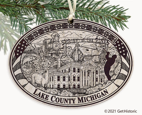 Lake County Michigan Engraved Ornament