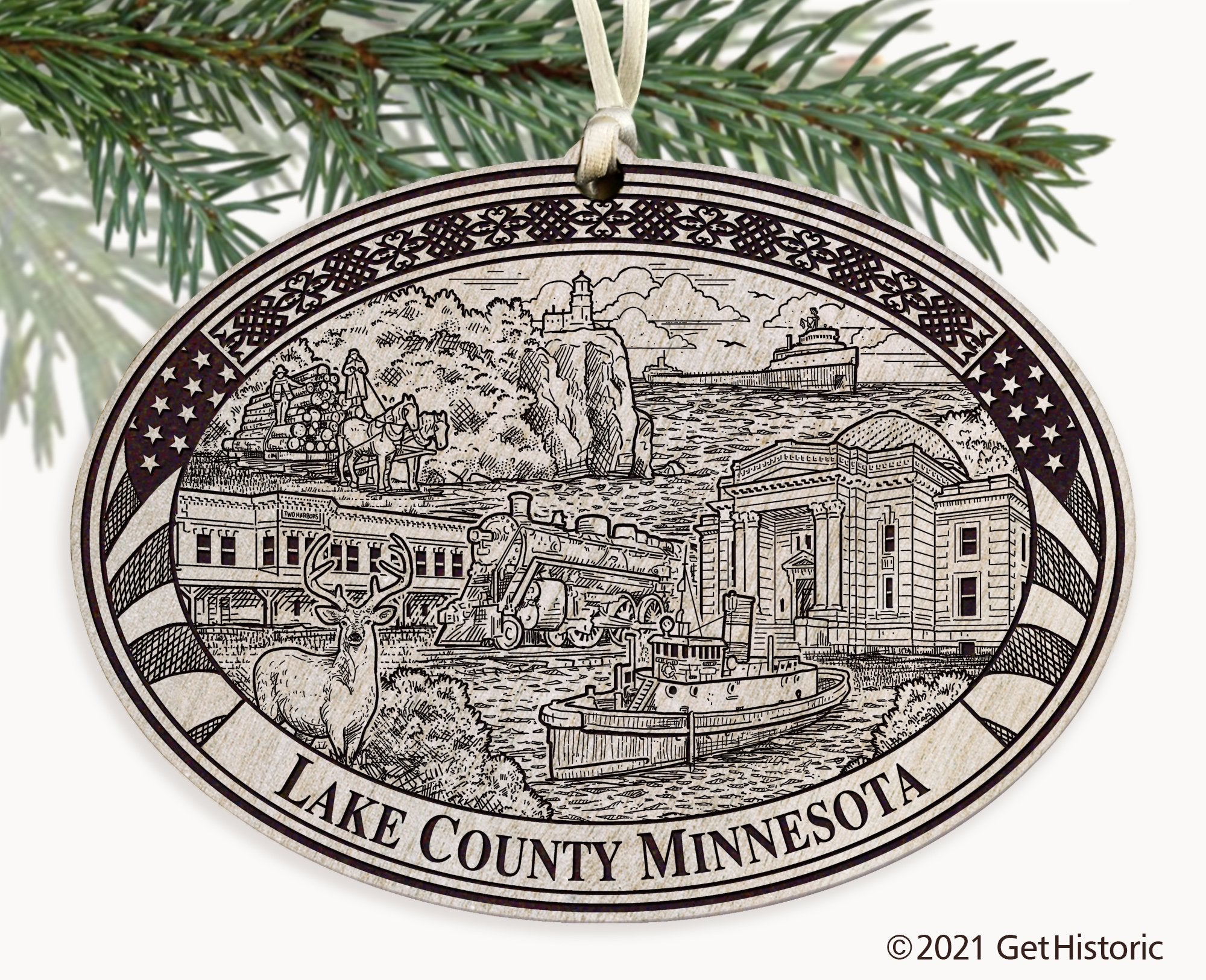 Lake County Minnesota Engraved Ornament