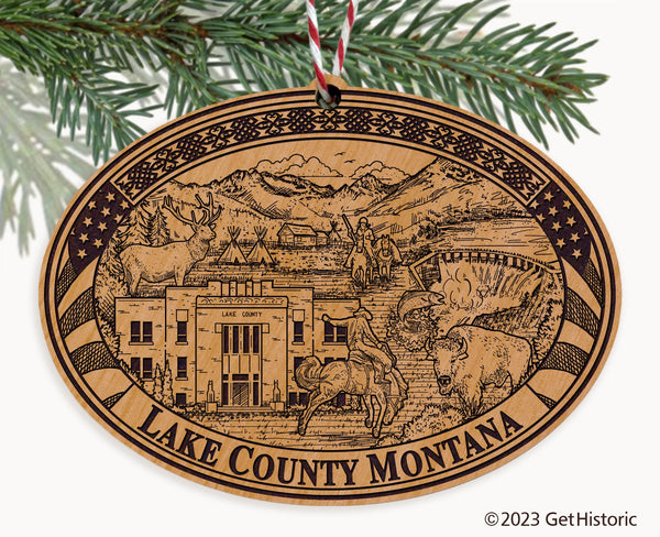 Lake County Montana Engraved Natural Ornament