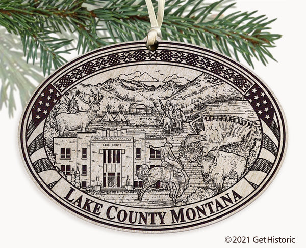 Lake County Montana Engraved Ornament
