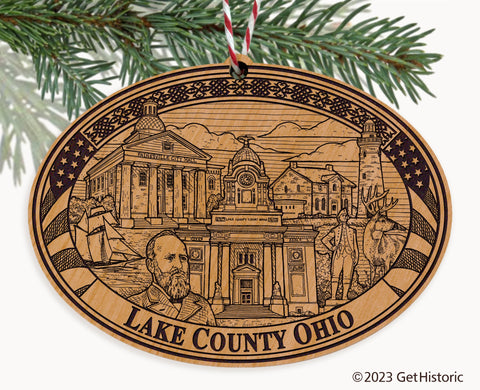 Lake County Ohio Engraved Natural Ornament