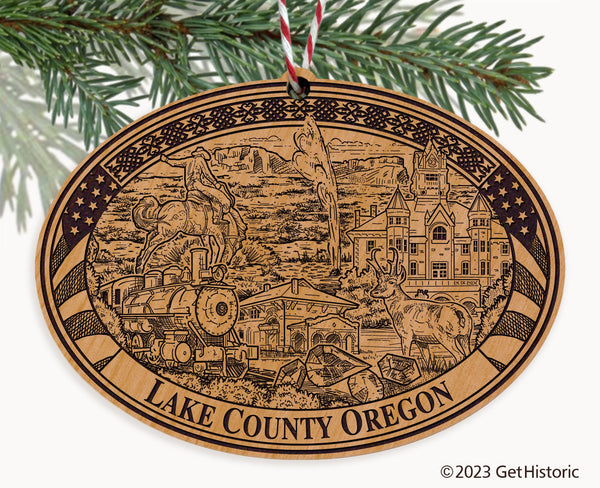 Lake County Oregon Engraved Natural Ornament