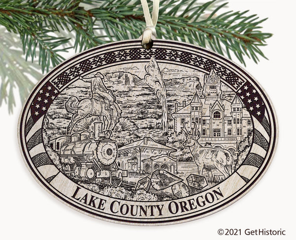 Lake County Oregon Engraved Ornament