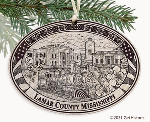 Lamar County Mississippi Engraved Ornament