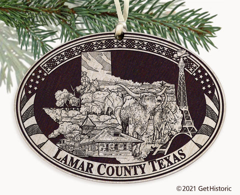 Lamar County Texas Engraved Ornament