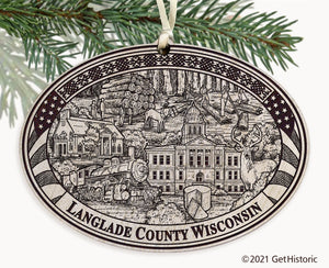 Langlade County Wisconsin Engraved Ornament
