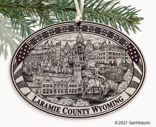 Laramie County Wyoming Engraved Ornament