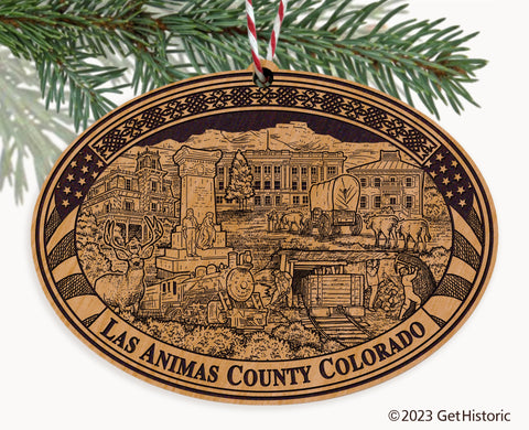 Las Animas County Colorado Engraved Natural Ornament