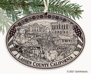 Lassen County California Engraved Ornament