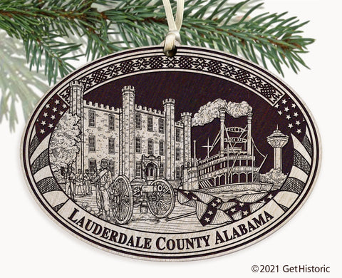 Lauderdale County Alabama Engraved Ornament