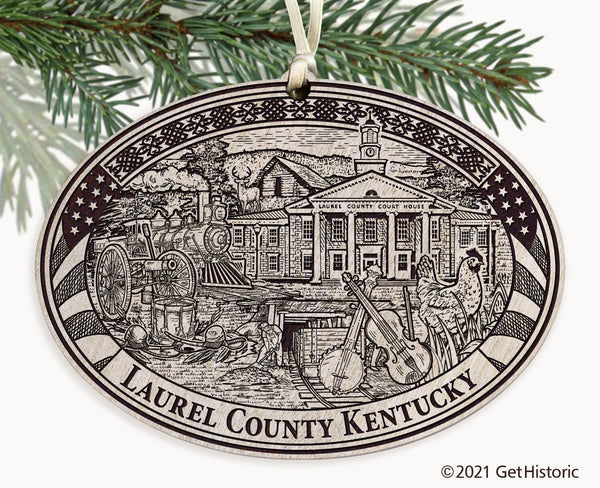 Laurel County Kentucky Engraved Ornament