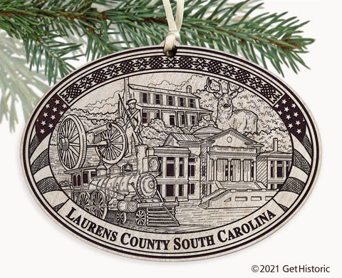 Laurens County South Carolina Engraved Ornament