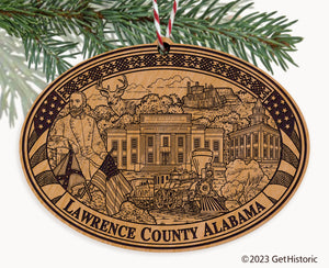 Lawrence County Alabama Engraved Natural Ornament