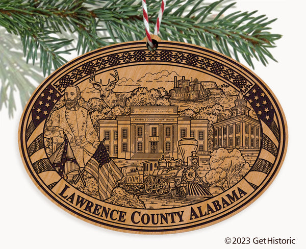 Lawrence County Alabama Engraved Natural Ornament