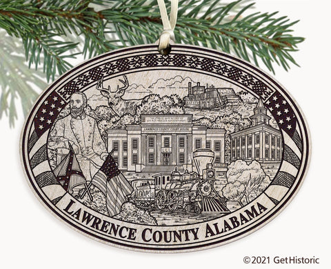 Lawrence County Alabama Engraved Ornament