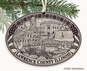 Lawrence County Illinois Engraved Ornament