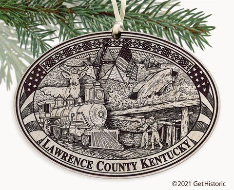 Lawrence County Kentucky Engraved Ornament