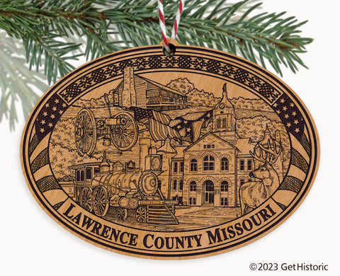 Lawrence County Missouri Engraved Natural Ornament