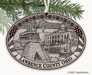 Lawrence County Ohio Engraved Ornament