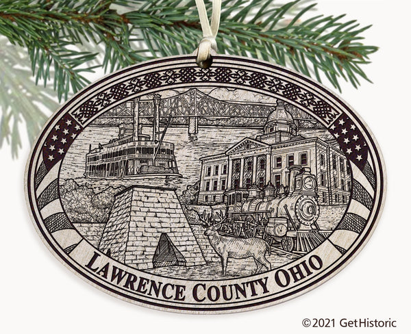 Lawrence County Ohio Engraved Ornament