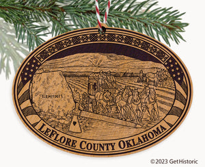Le Flore County Oklahoma Engraved Natural Ornament