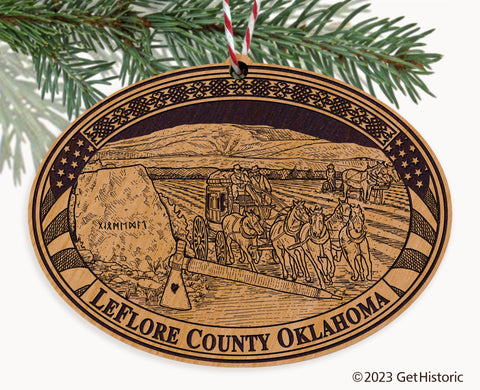 Le Flore County Oklahoma Engraved Natural Ornament
