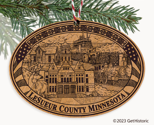 Le Sueur County Minnesota Engraved Natural Ornament