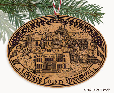 Le Sueur County Minnesota Engraved Natural Ornament