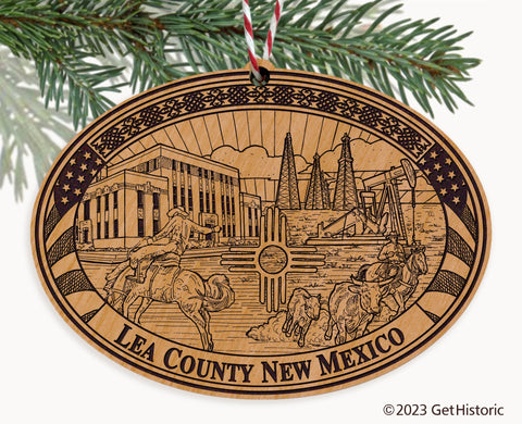Lea County New Mexico Engraved Natural Ornament