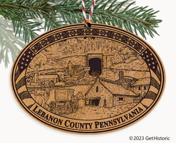 Lebanon County Pennsylvania Engraved Natural Ornament