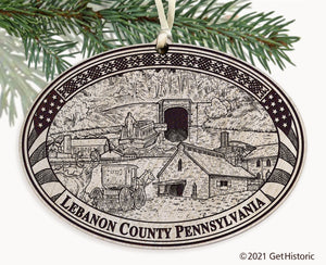 Lebanon County Pennsylvania Engraved Ornament