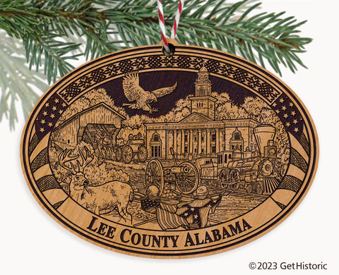 Lee County Alabama Engraved Natural Ornament