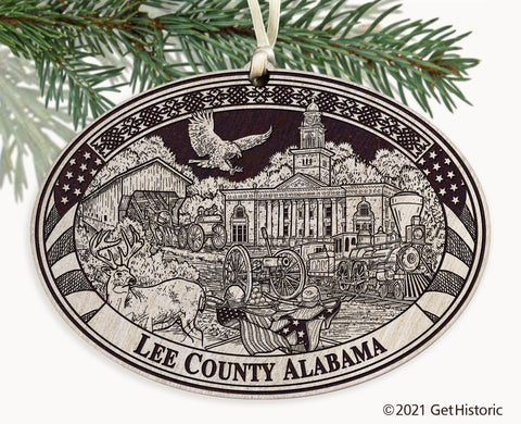 Lee County Alabama Engraved Ornament