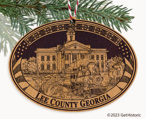 Lee County Georgia Engraved Natural Ornament